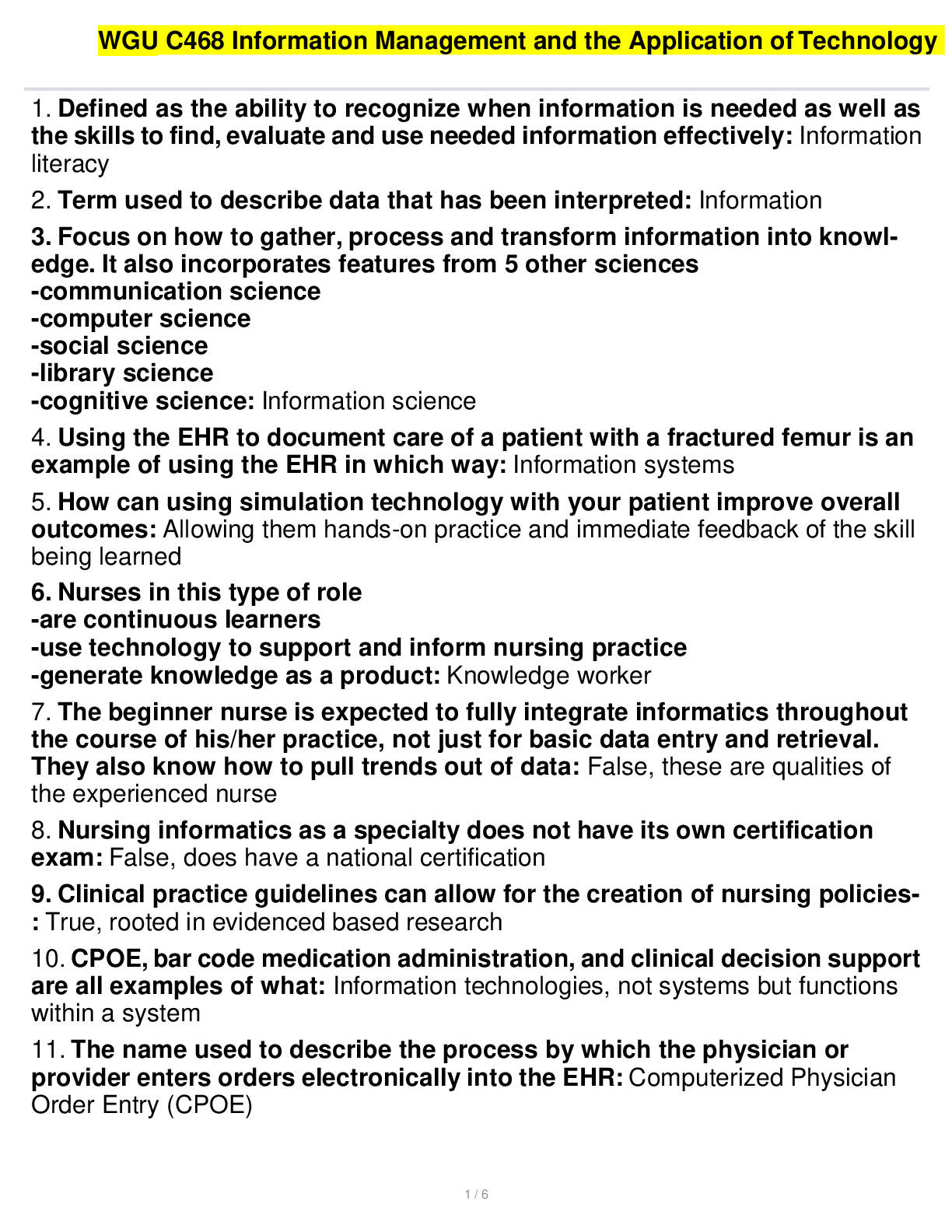 Preview image for WGU C468 Information Management and the Application of Technology C468